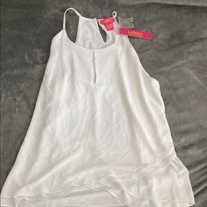 Catherine Malandrino Elegant White Sleeveless Blouse NWT